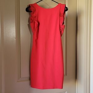 Zara Ruffle Sleeve Sheath Mini Dress - Red/ Medium